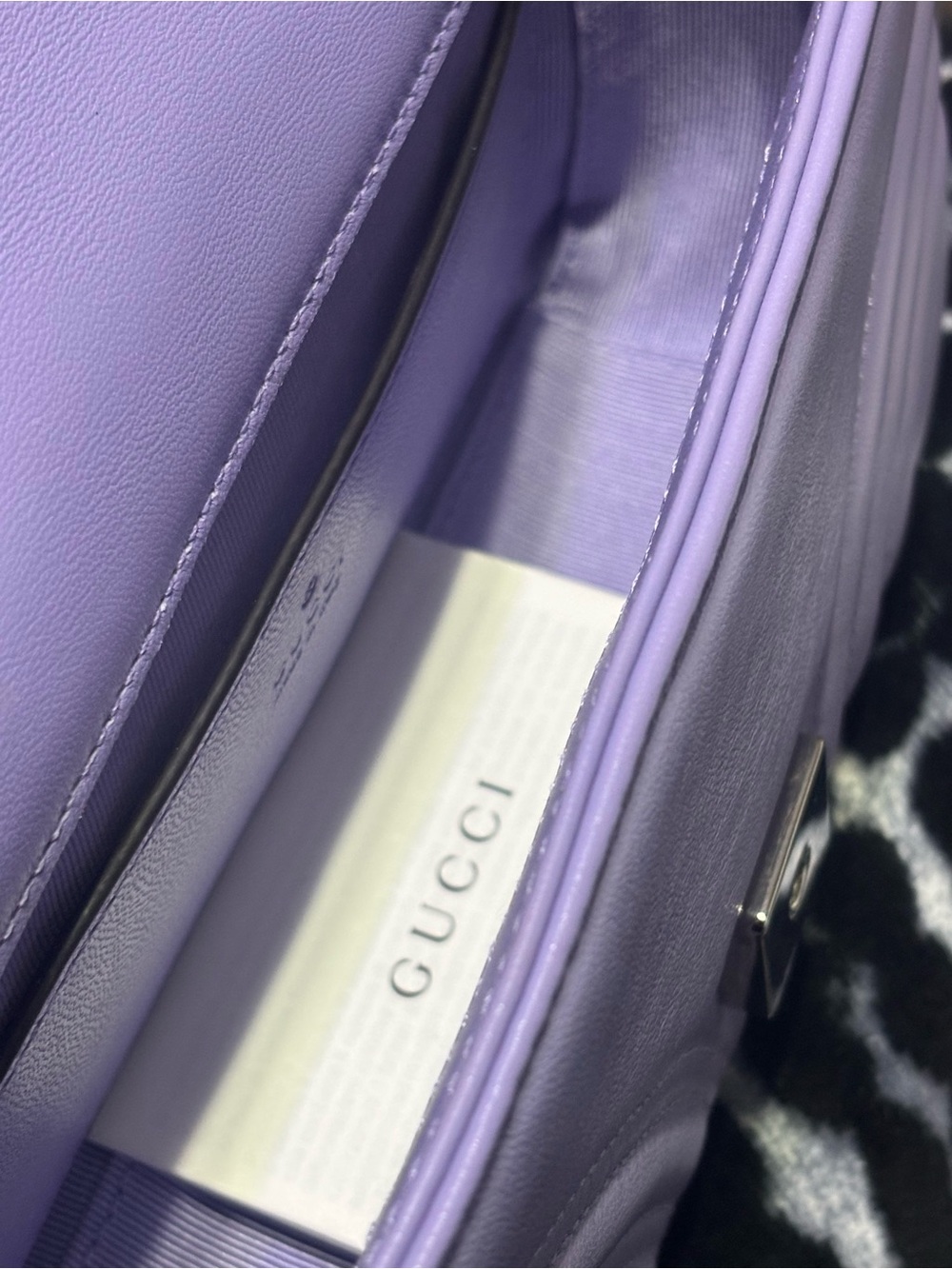 Gucci Marmont Leather Crossbody Bag - Lilac - Picture 9 of 9